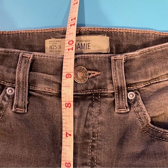 Topshop Moto Jamie Jeans SZ 25 Charcoal Wash Skinny Grunge Capsule Wardrobe - Picture 9 of 10